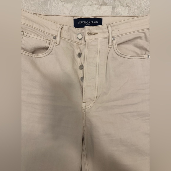 Veronica Beard Ryder Saddle Ankle High Rise in Ecru - Picture 4 of 8